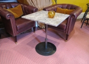 Square mild steel drinks table, Abbey Hotel, Bath