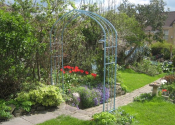 Bespoke wide garden arch in Oriental blue painted finish, St George Bristol