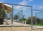 Contemporary glass and metal balustrading, Saltford near Bristol