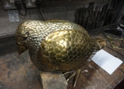 Bustamante brass-plated steel pigeon