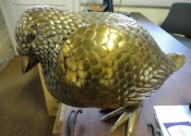 Bustamante brass-plated steel pigeon