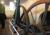Main drive wheels coming off the water wheel at the Claverton Pumping Station, Bath