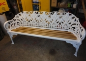Restoration of a Coalbrookedale Lily of the Valley three seat bench