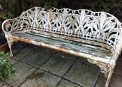 Restoration of a Coalbrookedale Lily of the Valley three seat bench