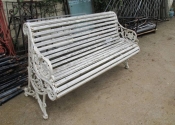Decorative cast iron garden bench restoration