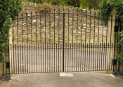 Monkton Farleigh Automated double driveway gates, Ironart of Bath
