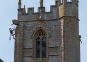 Restoration of the weathervane at St Mary the Virgin Church in Mudford, Somerset