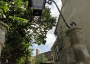 Adjustments to the overthrow on the gates at St Mary Tory chapel, Bradford on Avon, Wilts