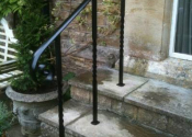Scroll end handrail with barley twists at Bathford, Bath