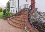 Sweeping entrance handrails in Saltford, Bristol