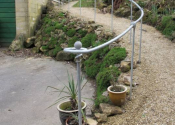 Organic shaped curved handrail at Woods Hill near Bath