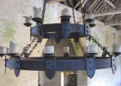 Medieval-style candle chandeliers
