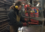 James Cuthbertson making garden benches at Ironart