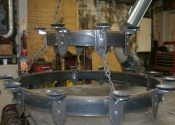 Medieval style barn chandelier by Ironart of Bath