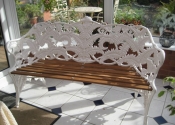 Finished restoration of a Coalbrookdale Fern bench - showing slats which were replaced by our client