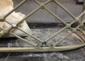 Restoration of historic wrought iron balconettes with lead cast detailing - Ironart of Bath