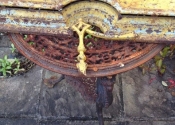 Coalbrookdale cast iron umbrella stand - prior to restoration