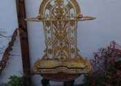 Coalbrookdale cast iron umbrella stand - prior to restoration