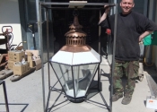 Antique lantern restoration by Ironart of Bath.