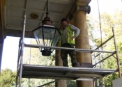 Antique lantern restoration by Ironart of Bath.