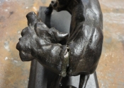 BEFORE - Coalbrookdale dog sculpture repair - Ironart of Bath