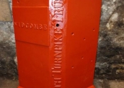 Cast iron waymarkers with red iron oxide painted finish
