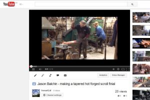 Video clip of Jason Balchin forming a tapered scroll finial