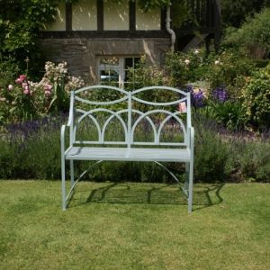 Hoopback two seat garden bench by Ironart
