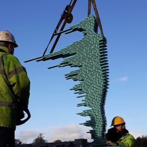 Maid of the Bridge Sculpture installation - Bath